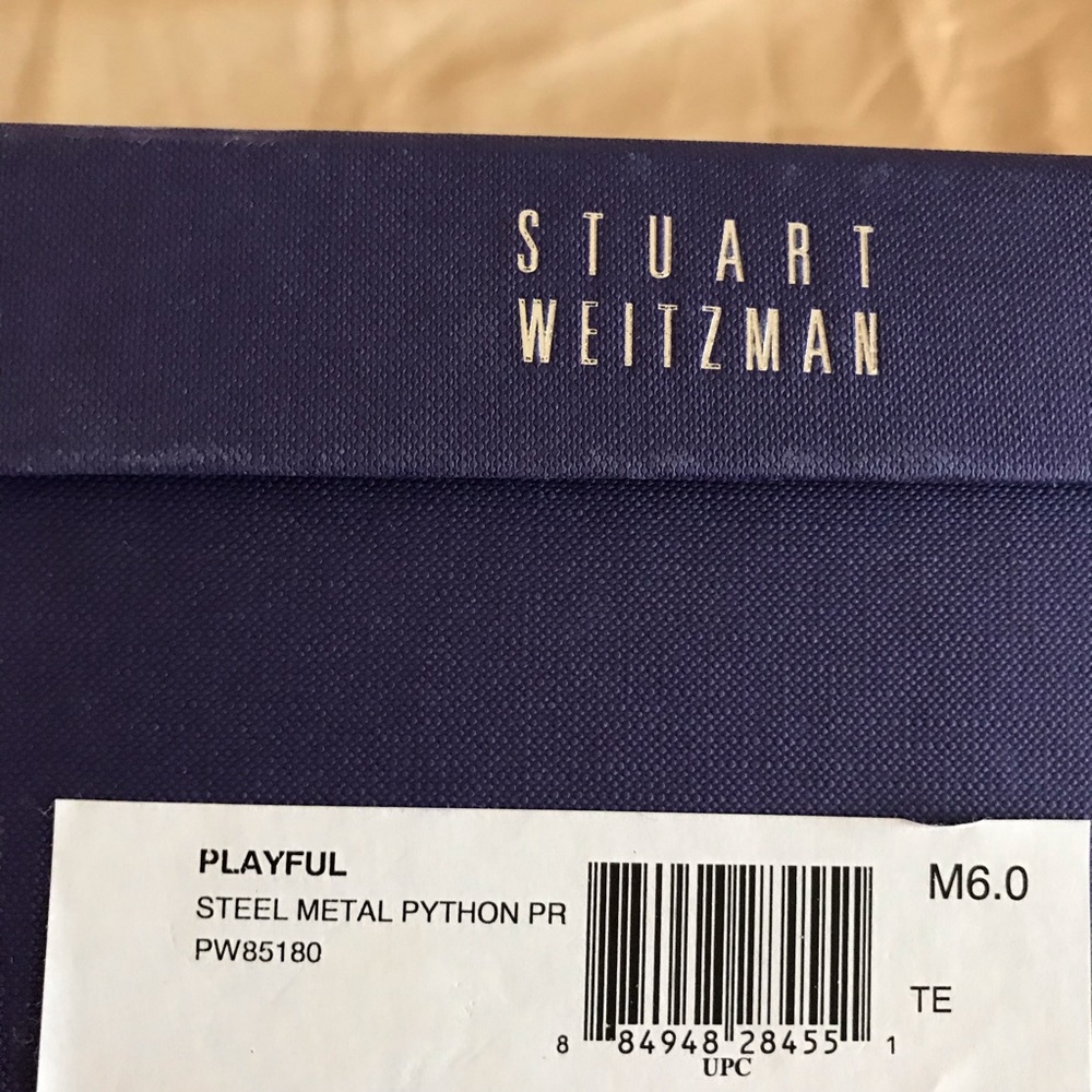 SOLD ON TRADESY!!! Stuart Weitzman ‘Playful’ python wdg sdl. Size 7. NWOT - Picture 7 of 7